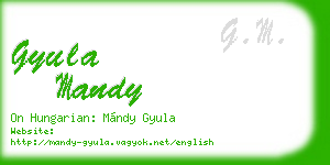 gyula mandy business card